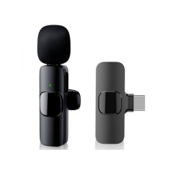 Петличный микрофон беспроводной для смартфона Type-C K9 (black)