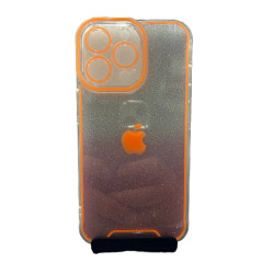 Накладка Luminous Chrome Transparent case for Iphone 12 (оранжевый)