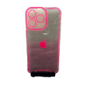 Накладка Luminous Chrome Transparent case for Iphone 12pro max (розовый)