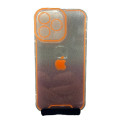 Накладка Luminous Chrome Transparent case for Iphone 13 (оранжевый)
