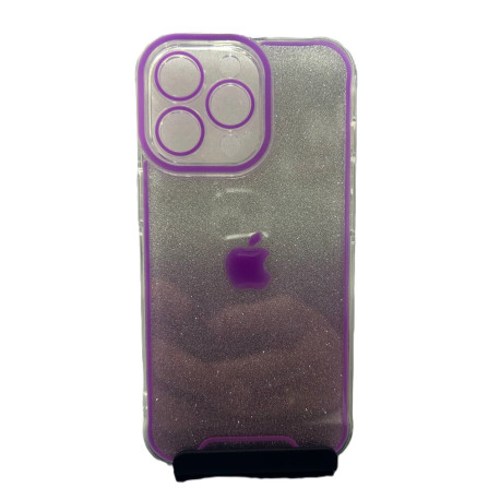 Накладка Luminous Chrome Transparent case for Iphone 13pro max (фиолетовый)
