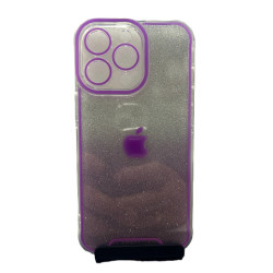 Накладка Luminous Chrome Transparent case for Iphone 14 (фиолетовый)