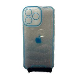 Накладка Luminous Chrome Transparent case for Iphone 14pro (синий)