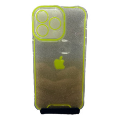 Накладка Luminous Chrome Transparent case for Iphone 14pro max (салатовый)