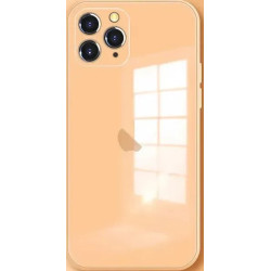 Накладка Glass case for Iphone 11(персиковый)