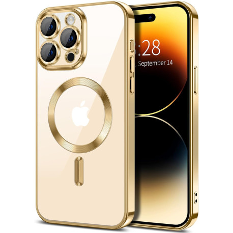 Накладка Sides Chrome Case Magsafe Full Camera for Iphone 14 (Gold)