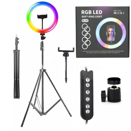 Кольцевая LED лампа MJ-30 RGB (цветная) на 25 Вт. (30 см)