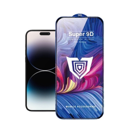 Защитное стекло Full Glue Super 9D Glass for Iphone 14Pro/15/16 (Black)