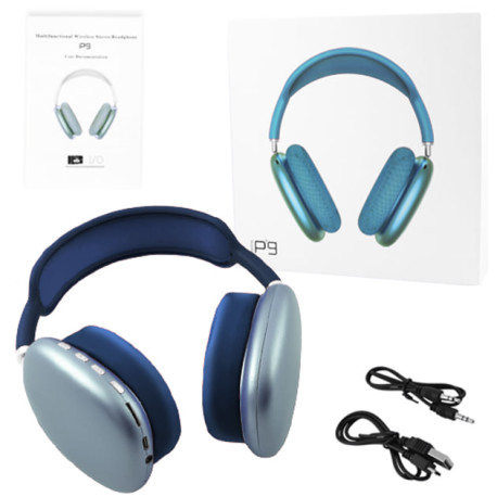 Наушники беспроводные полноразмерные стерео Bluetooth P9 (blue)