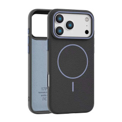 Накладка TPU с текстурой кожи Magsafe for Iphone 13pro max (Black + Gray)