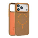 Накладка TPU с текстурой кожи Magsafe for Iphone 13pro max (Golden brown)