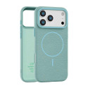 Накладка TPU с текстурой кожи Magsafe for Iphone 14Pro max (Wave blue)