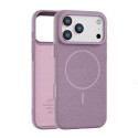 Накладка TPU с текстурой кожи Magsafe for Iphone 15Pro max (Sunset purple)