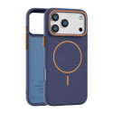 Накладка TPU с текстурой кожи Magsafe for Iphone 15Pro max (Blue + Orange)