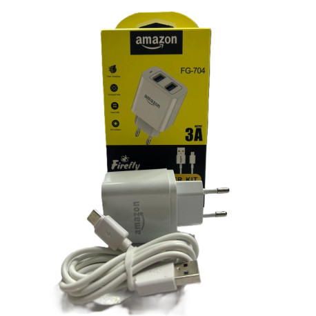 Сетевое Зарядное устройство Amazon + USD Type C (2,4A) (white)