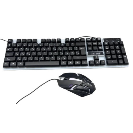 Проводная клавиатура с подсветкой + мышка XSTRIKE X-1014 RGB USB с подсветкой