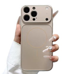 Накладка AG Glass slim fit cover Magnetic iPhone 16 gold