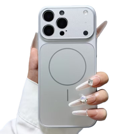 Накладка AG Glass slim fit cover Magnetic iPhone 16 White