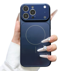 Накладка AG Glass slim fit cover Magnetic iPhone 16pro max blue