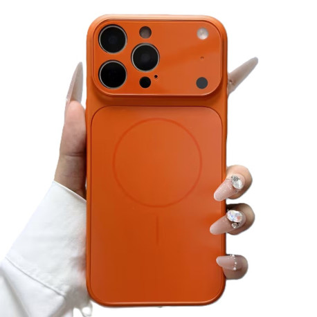 Накладка AG Glass slim fit cover Magnetic iPhone 16pro max Orange