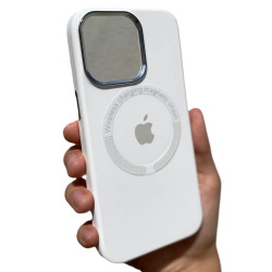 Silicone Case MagSafe Crescent Metal for Iphone 11Pro White (№1)