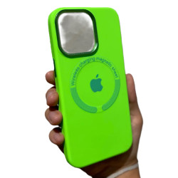 Silicone Case MagSafe Crescent Metal for Iphone 11Pro Green (№2)