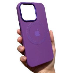 Silicone Case MagSafe Crescent Metal for Iphone 11Pro Brinjal (№7)