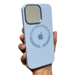 Silicone Case MagSafe Crescent Metal for Iphone 11Pro max Azure (№3)
