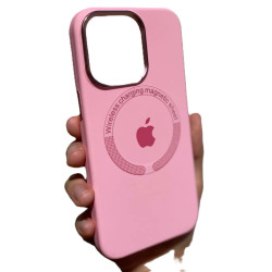Silicone Case MagSafe Crescent Metal for Iphone 11Pro max Pink (№6)