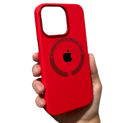 Silicone Case MagSafe Crescent Metal for Iphone 12/12Pro Red (№9)