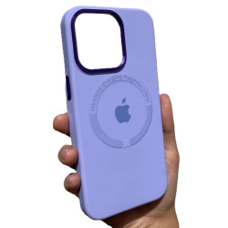 Silicone Case MagSafe Crescent Metal for Iphone 12Pro max Lavender (№4)